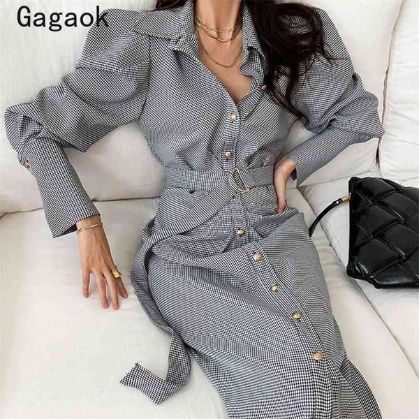 dresses women vintage spring autumn lapel puff sleeve midi plaid slim bodycon chic fashion wild vestidos 210531, Black;gray
dresses women vintage spring autumn lapel puff sleeve midi plaid slim bodycon chic fashion wild vestidos 210531, Black;gray