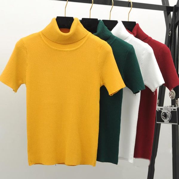 spring knitted women short sleeve t shirt autumn winter turtleneck pullovers t-shirt tee femme tshirt knitwear women's, White
spring knitted women short sleeve t shirt autumn winter turtleneck pullovers t-shirt tee femme tshirt knitwear women's, White