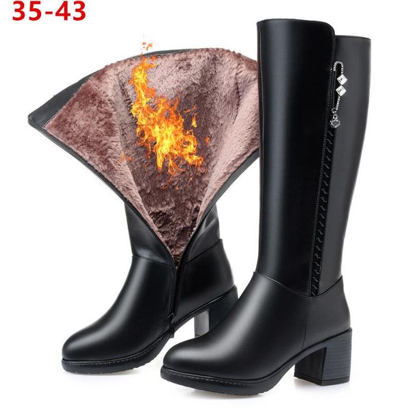 boots big size 43 shoes women winter mid calf genuine leather wool warm female round toe platform zapatos de mujer, Black
boots big size 43 shoes women winter mid calf genuine leather wool warm female round toe platform zapatos de mujer, Black