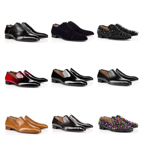 2022 men genuine leather shoes designer luxury red sneakers bottom studded spikes dress shoe mens trainer, Black 
2022 men genuine leather shoes designer luxury red sneakers bottom studded spikes dress shoe mens trainer, Black