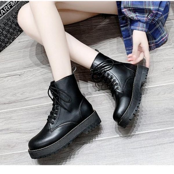 boots 2021 fashion casual lace-up women's shoes round toe ankle platform square heel, Black
boots 2021 fashion casual lace-up women's shoes round toe ankle platform square heel, Black