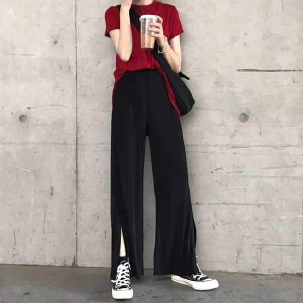 solid color high waist split suit pants women spring and autumn sports casual fall wide leg trousers clothing women's & capris, Black;white
solid color high waist split suit pants women spring and autumn sports casual fall wide leg trousers clothing women's & capris, Black;white