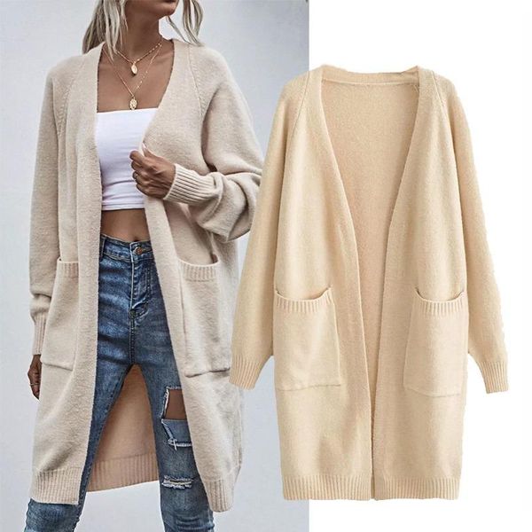 women's knits & tees pinkou women elegant long knitted cardigan two pockets sleeve open stitch sweater female basic casual coat ha28, White
women's knits & tees pinkou women elegant long knitted cardigan two pockets sleeve open stitch sweater female basic casual coat ha28, White