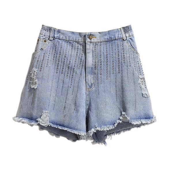 women's jeans spring and summer elastic waist zipper pocket fur trim wide-leg denim shorts loose-fit slimming plus size, Blue
women's jeans spring and summer elastic waist zipper pocket fur trim wide-leg denim shorts loose-fit slimming plus size, Blue