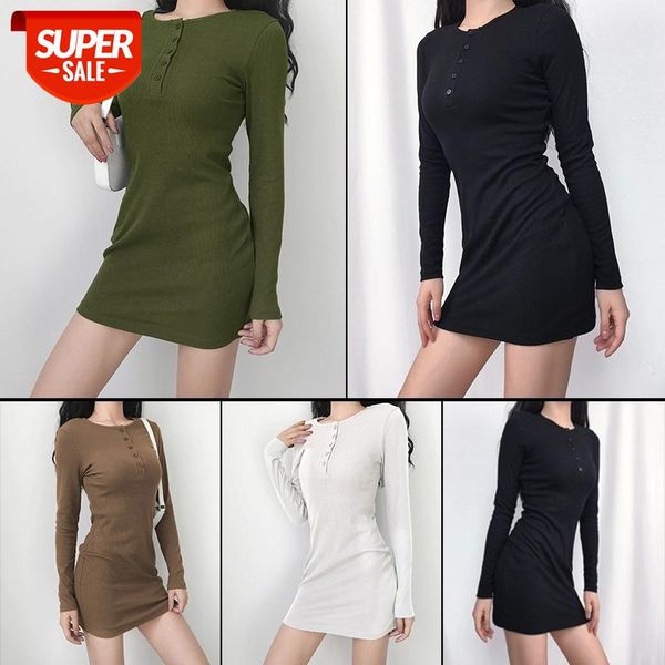 ladies women's solid color casual slim dress autumn wild long sleeve buttons round collar mini for daily leisurewear #jb2n, White;black
ladies women's solid color casual slim dress autumn wild long sleeve buttons round collar mini for daily leisurewear #jb2n, White;black