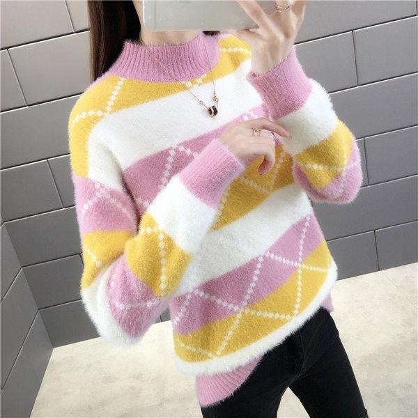 pullover 13 14 15 16 17 18 years old middle high school student woman sweaters turtleneck autumn winter color matching loose sweater, Blue
pullover 13 14 15 16 17 18 years old middle high school student woman sweaters turtleneck autumn winter color matching loose sweater, Blue