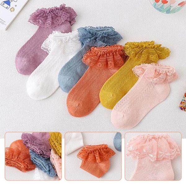 kids baby girls sweet ruffle lace trim cotton socks breathable mesh infant toddler princess solid color ballet dance summer thin, Pink;yellow
kids baby girls sweet ruffle lace trim cotton socks breathable mesh infant toddler princess solid color ballet dance summer thin, Pink;yellow