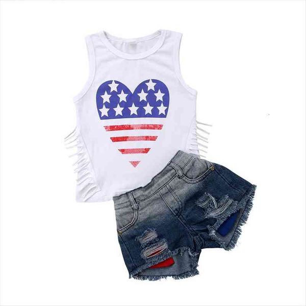 fashion toddler kids girl clothing set star striped tassel vest t shirt denim shorts ripped jean 2pcs children clothes, White
fashion toddler kids girl clothing set star striped tassel vest t shirt denim shorts ripped jean 2pcs children clothes, White