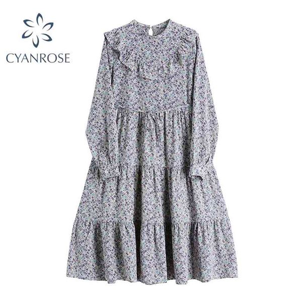 mock collar women's beach dress floral print elegant korean long sleeve loose draped dresses spring summer vintage vestidos 210430, Black;gray
mock collar women's beach dress floral print elegant korean long sleeve loose draped dresses spring summer vintage vestidos 210430, Black;gray