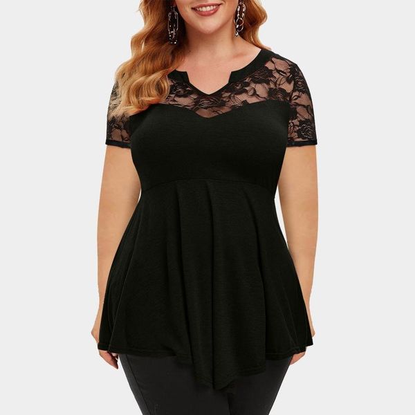 women's blouses & shirts plus size 5xl floral lace hollow out tunic blouse women clothing summer big ladies ruffles irregular blus, White
women's blouses & shirts plus size 5xl floral lace hollow out tunic blouse women clothing summer big ladies ruffles irregular blus, White
