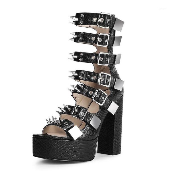 sandals womens peep toe rivet studs platform belt buckle block high 5.3" heel punk real leather shoes gladiator gothic plus size1, Black
sandals womens peep toe rivet studs platform belt buckle block high 5.3" heel punk real leather shoes gladiator gothic plus size1, Black