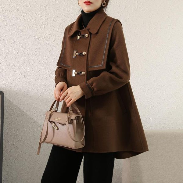 women's wool & blends short solid double-sided cashmere coat women 2022 autumn single breasted turn-down collar winter jacket casaco fe, Black
women's wool & blends short solid double-sided cashmere coat women 2022 autumn single breasted turn-down collar winter jacket casaco fe, Black