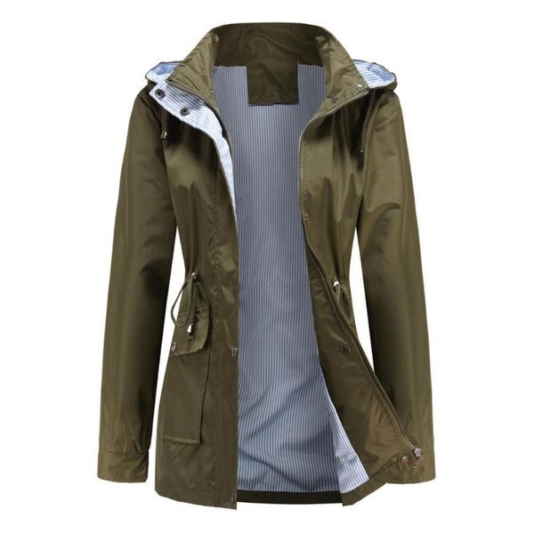 women's jackets waist tight cold resistant slightly waterproof striped lining hand pockets women coat casual overcoat for office, Black;brown
women's jackets waist tight cold resistant slightly waterproof striped lining hand pockets women coat casual overcoat for office, Black;brown