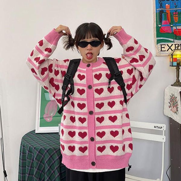 women's sweaters cute sweet love embroidery pattern y2k winter vintage warm cardigan sweater kawaii pink harajuku fashion jacket, White;black
women's sweaters cute sweet love embroidery pattern y2k winter vintage warm cardigan sweater kawaii pink harajuku fashion jacket, White;black