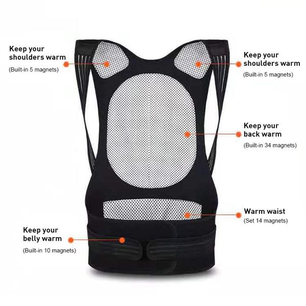 self-heating adjustable vest brace tourmaline magnetic back warm protection lumbar healthcare posture correction black support, Black;blue
self-heating adjustable vest brace tourmaline magnetic back warm protection lumbar healthcare posture correction black support, Black;blue