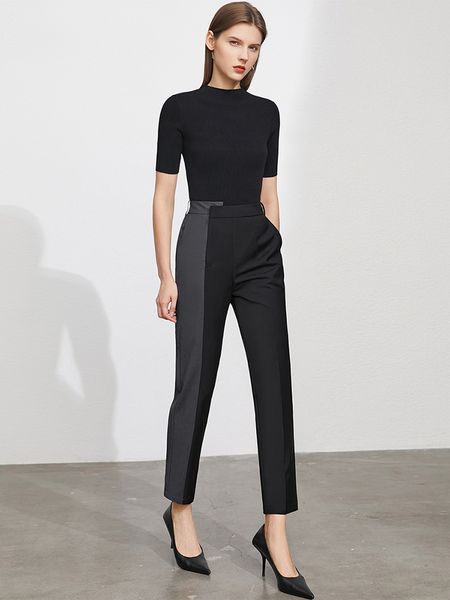 women's pants & capris minimalismo calças para mulheres senhora do escritório contraste de cintura alta casual outono retas feminino te, Black;white
women's pants & capris minimalismo calças para mulheres senhora do escritório contraste de cintura alta casual outono retas feminino te, Black;white