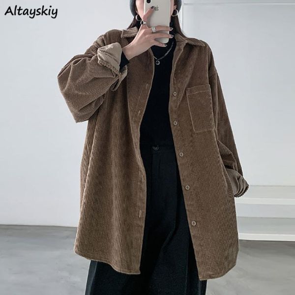 women's jackets women corduroy vintage long sleeve button casual oversize bf streetwear daily all-match student japan style, Black;brown
women's jackets women corduroy vintage long sleeve button casual oversize bf streetwear daily all-match student japan style, Black;brown