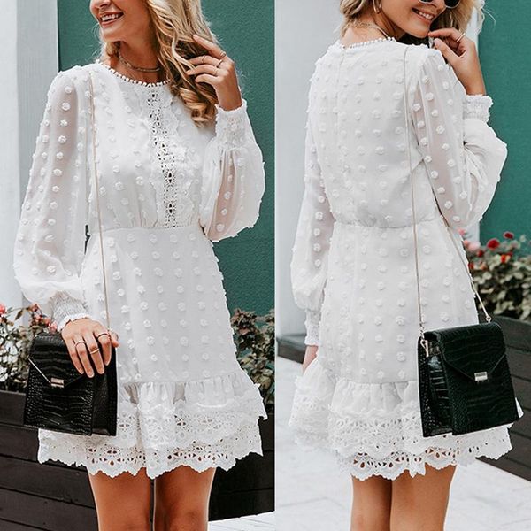 casual dresses est chiffon dress women long sleeve lace piecing evening party daily short, Black;gray
casual dresses est chiffon dress women long sleeve lace piecing evening party daily short, Black;gray