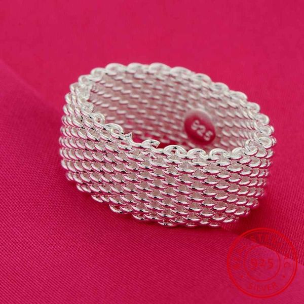 fashion wide silver ring female women solid 925 sterling braided mesh personalized jewelry wholesale cluster rings, Golden;silver
fashion wide silver ring female women solid 925 sterling braided mesh personalized jewelry wholesale cluster rings, Golden;silver