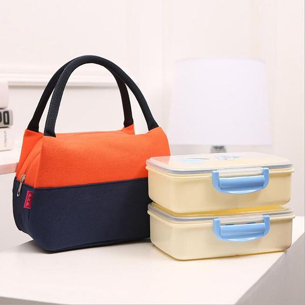 lunch box bag tote fashion portable high capacity insulation canvas solid color colorblock practical bags for kids school organizer, Blue;pink
lunch box bag tote fashion portable high capacity insulation canvas solid color colorblock practical bags for kids school organizer, Blue;pink