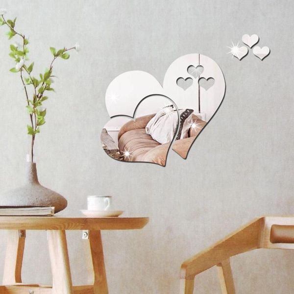 wall stickers 3d mirror heart-shape decor plastic removable decals home living room decoration 
wall stickers 3d mirror heart-shape decor plastic removable decals home living room decoration