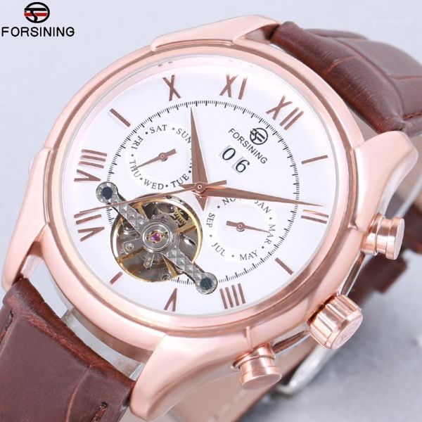 forsining royal classic rose gold case brown leather strap calendar tourbillion men automatic watch wrist wristwatches, Slivery;brown
forsining royal classic rose gold case brown leather strap calendar tourbillion men automatic watch wrist wristwatches, Slivery;brown