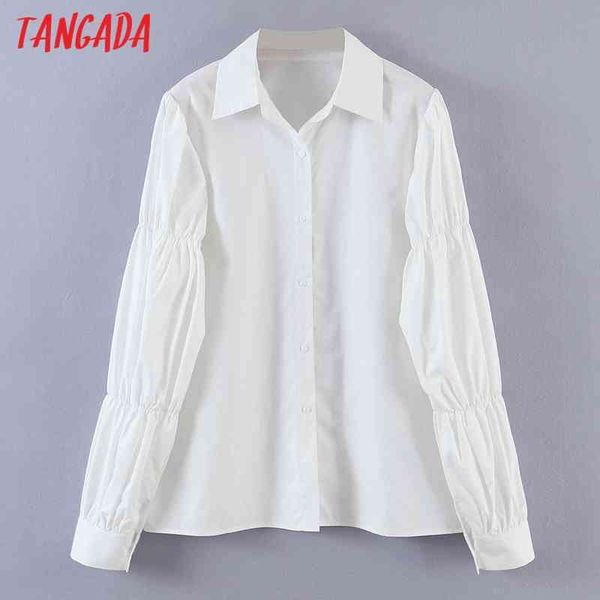 women white shirts pleated long sleeve solid turn down collar elegant ladies work wear blouses sl553 210416
women white shirts pleated long sleeve solid turn down collar elegant ladies work wear blouses sl553 210416