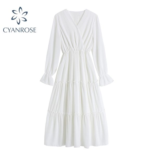 flare long sleeve vintage beach dress v-neck elegant fluffy vestidos female chic korean fashion 2 colors bohemian frocks 210430, Black;gray
flare long sleeve vintage beach dress v-neck elegant fluffy vestidos female chic korean fashion 2 colors bohemian frocks 210430, Black;gray