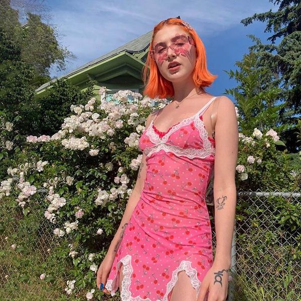summer pink streetwear cute women dresses cherry print sundress robe ete split short mini vestdido dollskill party, Black;gray
summer pink streetwear cute women dresses cherry print sundress robe ete split short mini vestdido dollskill party, Black;gray
