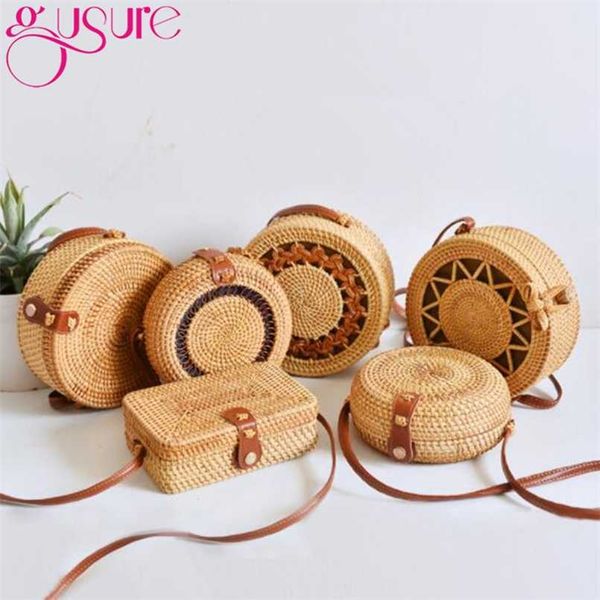 gusure woven rattan bag round straw shoulder bag small beach handbags women summer hollow handmade messenger crossbody bags 211026
gusure woven rattan bag round straw shoulder bag small beach handbags women summer hollow handmade messenger crossbody bags 211026