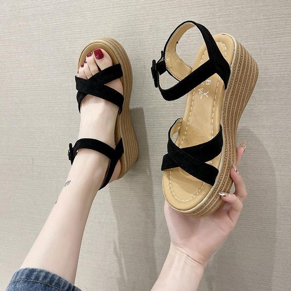 sandals summer fashion casual open toe platforms beach high heel shoes 2021 wedges for women tenis feminino, Black
sandals summer fashion casual open toe platforms beach high heel shoes 2021 wedges for women tenis feminino, Black