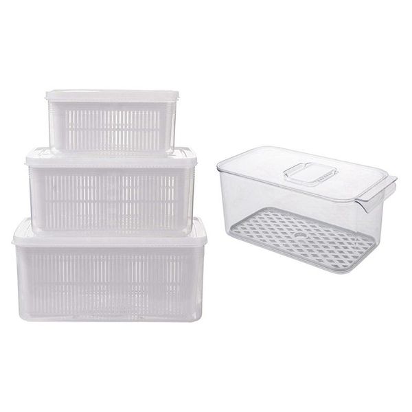 storage bottles & jars 3 pcs refrigerator organizer bins 2 box clear fruit vegetable drain containers
storage bottles & jars 3 pcs refrigerator organizer bins 2 box clear fruit vegetable drain containers