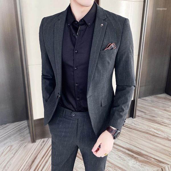 men's suits & blazers jacket + pant two-piece coat trousers one button spring men business slim suit sets wedding dress1, White;black
men's suits & blazers jacket + pant two-piece coat trousers one button spring men business slim suit sets wedding dress1, White;black