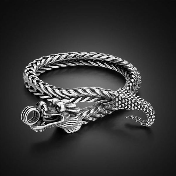 link, chain vintage style creative metal braided domineering dragon keel bracelets for men rock party jewelry, Black
link, chain vintage style creative metal braided domineering dragon keel bracelets for men rock party jewelry, Black