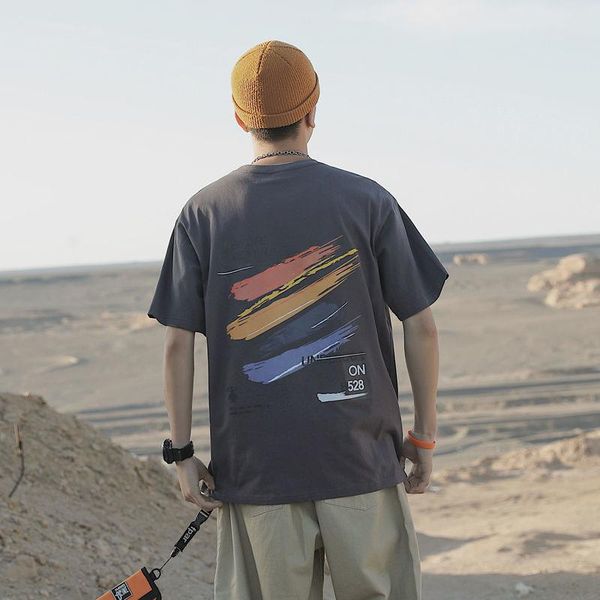 100% cotton t-shirt summer bump color print short-sleeved men's tide collar half-sleeve loose ins t-shirts, White;black
100% cotton t-shirt summer bump color print short-sleeved men's tide collar half-sleeve loose ins t-shirts, White;black