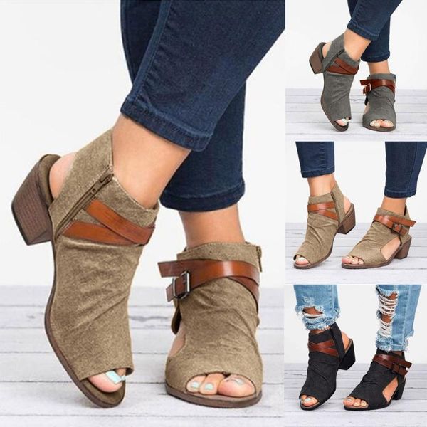 fashion women sandals summer ladies zipper ankle square heel breathable peep toe canvas sandles shoes t9#, Black
fashion women sandals summer ladies zipper ankle square heel breathable peep toe canvas sandles shoes t9#, Black