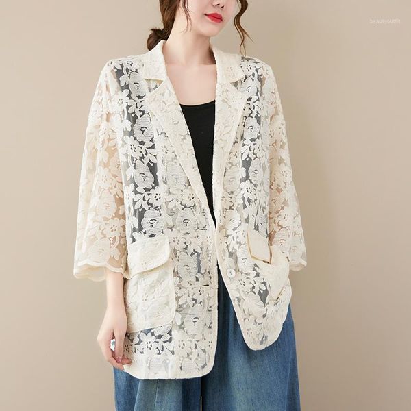 women's suits & blazers summer loose lace blazer women fashion vintage casual thin coats ladies office lady elegant female jackets, White;black
women's suits & blazers summer loose lace blazer women fashion vintage casual thin coats ladies office lady elegant female jackets, White;black