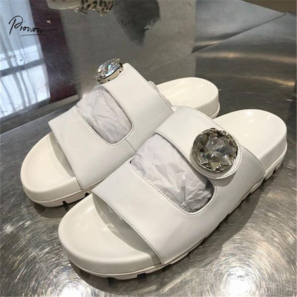 slippers prowow fashion real leather woman summer open toe crystal white women shoes flat comfortable, Black
slippers prowow fashion real leather woman summer open toe crystal white women shoes flat comfortable, Black