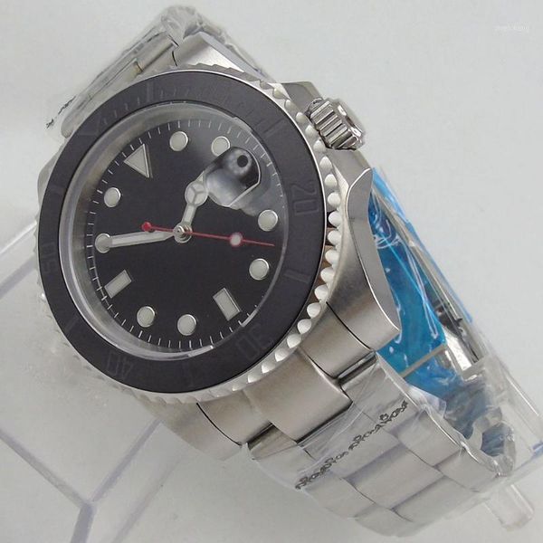 wristwatches 40mm black sterile dial business 21 jewels miyota 8215 magnifier nh35a clear glass back bezel insert automatic men's watch, Slivery;brown
wristwatches 40mm black sterile dial business 21 jewels miyota 8215 magnifier nh35a clear glass back bezel insert automatic men's watch, Slivery;brown