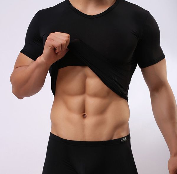 1pcs men transparent shirt gauze underwear sleep wear slim tight shirts gay sleepwear, Black;white
1pcs men transparent shirt gauze underwear sleep wear slim tight shirts gay sleepwear, Black;white