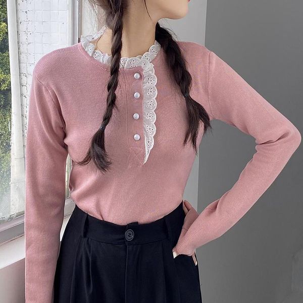 women's sweaters women sweater pullover autumn lace patchwork selvedge stand collar slim long sleeve knitted sweet korean style pull fe, White;black
women's sweaters women sweater pullover autumn lace patchwork selvedge stand collar slim long sleeve knitted sweet korean style pull fe, White;black