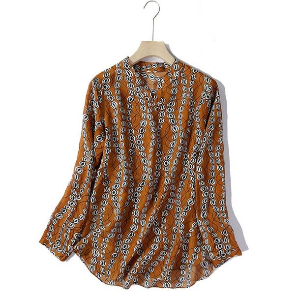 women's blouses & shirts women summer 100% natural silk blouse real long sleeve basic shirt office wear dots print for, White
women's blouses & shirts women summer 100% natural silk blouse real long sleeve basic shirt office wear dots print for, White