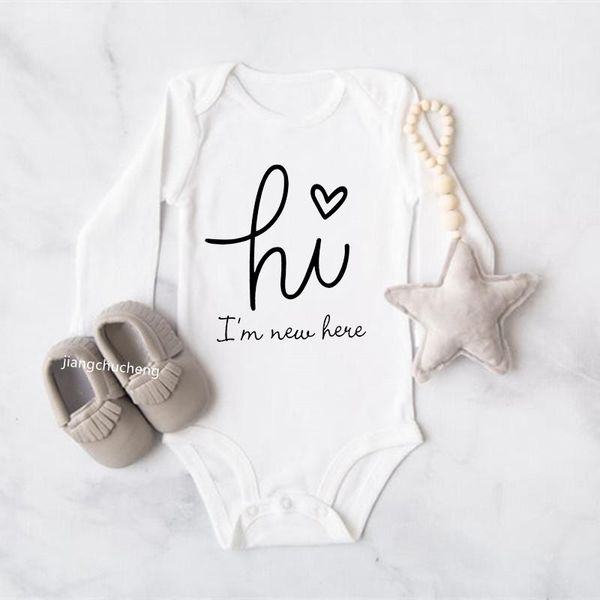 rompers hi i' here print pregnancy announcement baby bodysuit born girls cotton long sleeve body boys clothes, Blue
rompers hi i' here print pregnancy announcement baby bodysuit born girls cotton long sleeve body boys clothes, Blue