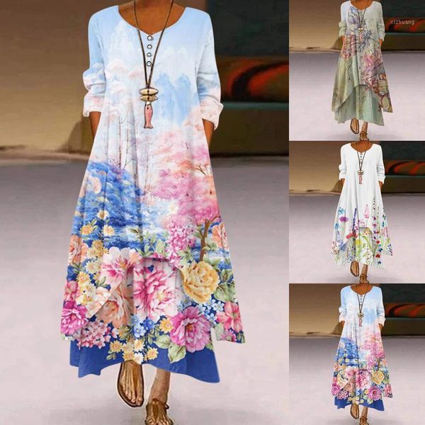 casual dresses dress 2021 women s-2xl fashion floral print loose long sleeve o-neck maxi woman vestidos, Black;gray
casual dresses dress 2021 women s-2xl fashion floral print loose long sleeve o-neck maxi woman vestidos, Black;gray