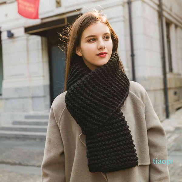 scarf female winter thickened korean pure color couple student imitation cashmere coarse wool handmade scarf, Blue;gray
scarf female winter thickened korean pure color couple student imitation cashmere coarse wool handmade scarf, Blue;gray