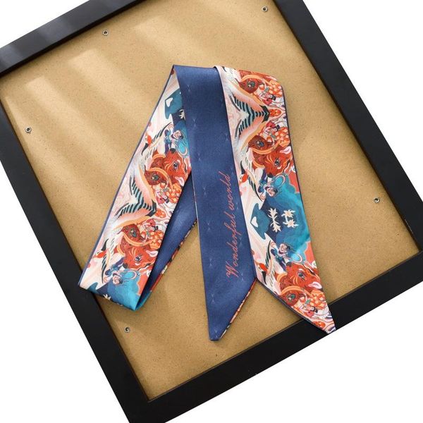 scarves scarf women bag print silk skinny for multi-function head neckchief sj454, Blue;gray
scarves scarf women bag print silk skinny for multi-function head neckchief sj454, Blue;gray