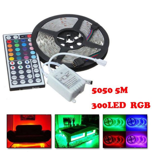 strips 5m rgb 300 led strip light smd 44 key remote full kit tv deskscreen backlight diode tape with ir controller
strips 5m rgb 300 led strip light smd 44 key remote full kit tv deskscreen backlight diode tape with ir controller