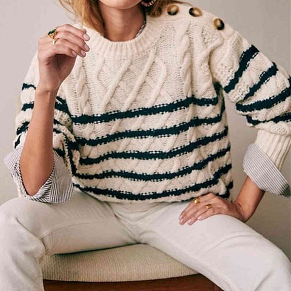 women's sweaters three colors women twist knitted sweater ladies long sleeve fashion stripes knitwear shoulder with buckles pullover sj, White;black
women's sweaters three colors women twist knitted sweater ladies long sleeve fashion stripes knitwear shoulder with buckles pullover sj, White;black