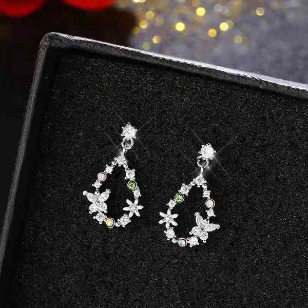s925 silver needle water drop butterfly female korean simple and fresh cool wind net red temperament earrings, Black
s925 silver needle water drop butterfly female korean simple and fresh cool wind net red temperament earrings, Black