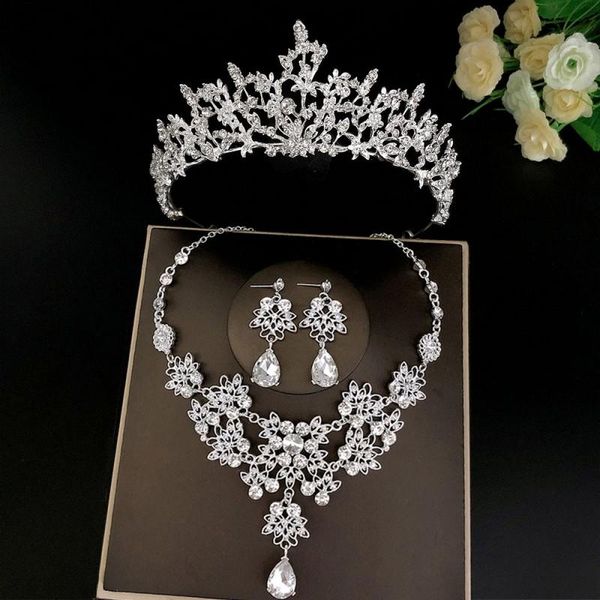 earrings & necklace baroque luxury crystal african nigeria bridal jewelry sets rhinestone tiaras crowns wedding dubai set, Silver
earrings & necklace baroque luxury crystal african nigeria bridal jewelry sets rhinestone tiaras crowns wedding dubai set, Silver